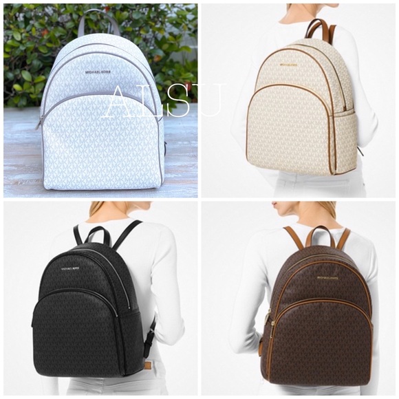 Michael Kors Abbey Large Backpack MiniLogo White - Picture 7 of 8